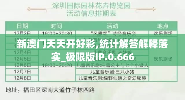 新澳门天天开好彩,统计解答解释落实_极限版IP.0.666