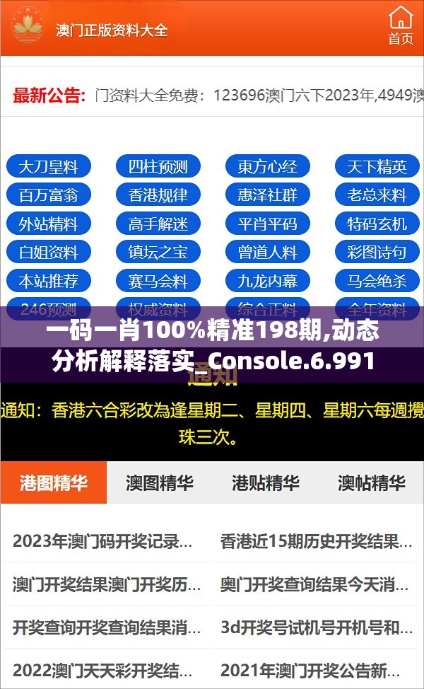 一码一肖100%精准198期,动态分析解释落实_Console.6.991